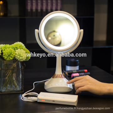 2017 nouveau design chaud conduit bluetooth miroir miroir de maquillage avec de la musique
